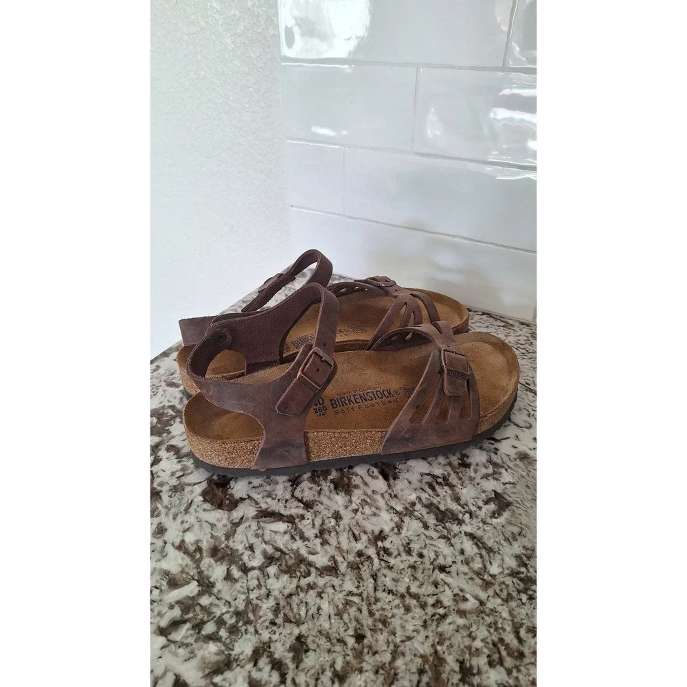 Birkenstock Bali Habana Brown Oiled Leather Soft Footbed Sandals Women 40 L9 M7